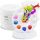 40PcsArt Paint Tray Palettes,Paint Trays for Kids or Student to Craft DIY Painting or School Project, White Plastic Paint Pallets