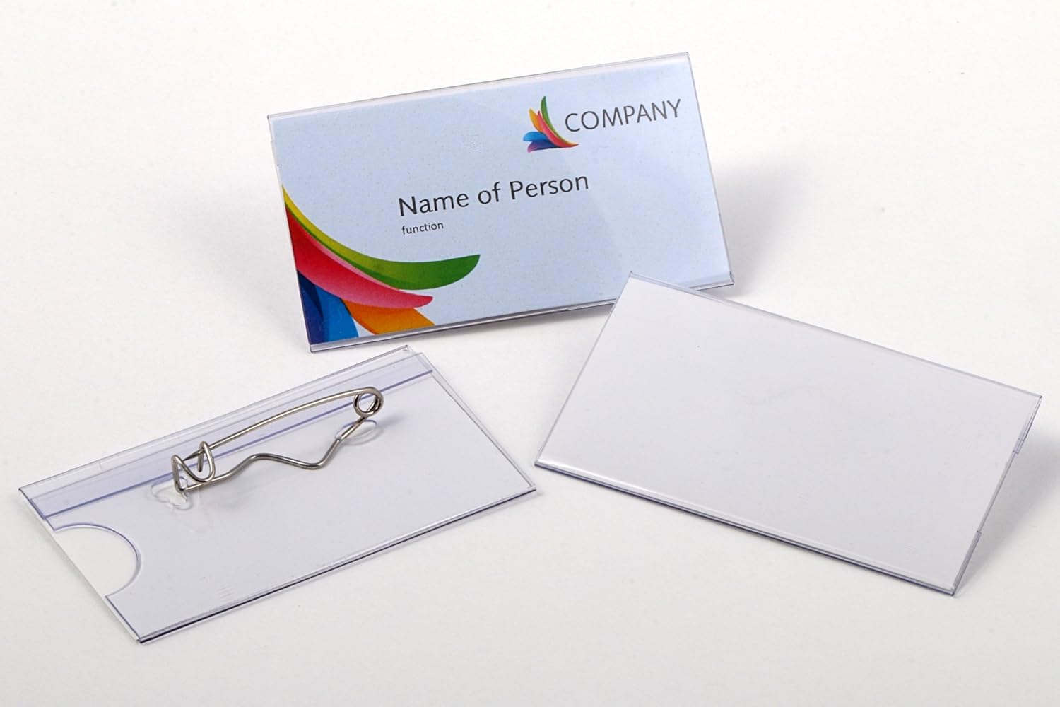 EUROPEL Name Badge Holders with Safety Pin & Blank Card Insert Sheets (Pack of 24), Clear, 60 x 40 mm - Image 4