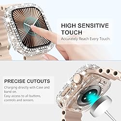 WINGLE 2-in-1 Waterproof Bling Case for Apple Watch