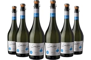 SINZERO Sparkling Brut – Non-Alcoholic Sparkling Wine – Dealcoholized Champagne Alternative – Crisp & Refreshing – Vegan, Low Calories – 750ml (25.4 Fl Oz) – 6 Pack – Made with 100% Chardonnay Grapes