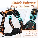 Eagloo Small Dog Harness Adjustable Front Clip No Pull Reflective Orange XS view 6