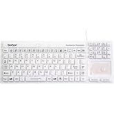 SaniType "Touchpad Plus Hygienic Medical-Grade Rigid Silicone Washable Keyboard with Touchpad(USB) (White) | KBSTRC106T-W