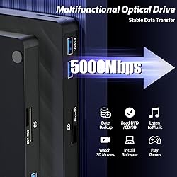 External Blu Ray Drive, 5 in 1 Portable Blu Ray