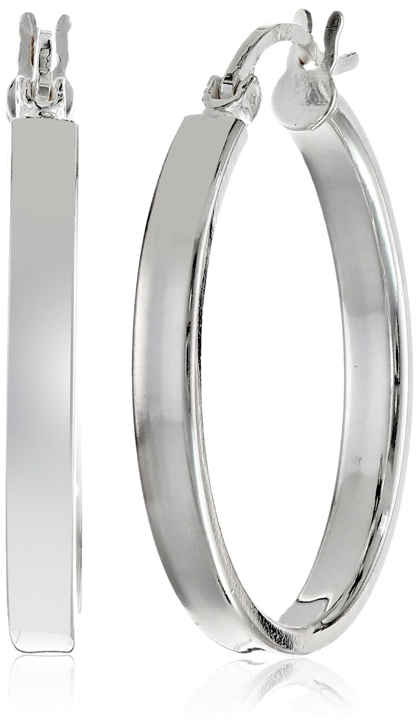 1.00 Inch 925 Sterling Silver TarnishFree Hoop Earrings Thickness is 3