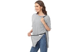 HIBOCT Unisex Post Shoulder Surgery Shirts After Rotator Cuff Surgery Shirt Snap Tearaway Shirts Chemo Port Adaptive Clothing