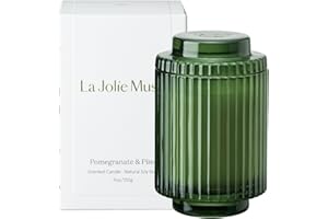 LA JOLIE MUSE Pomegranate & Pine Candle, Christmas Candles for Home Scented, Holiday Candle Gifts for Women&Men, Natural Soy Candles, Luxury Jar Candle, 11oz