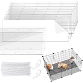 UNIFAMILY 10Pcs Flexible 0.8mm Pet Cage Guard Liners Clear, 14&rdquo;&times;4.5&rdquo; Guinea Pig Cage Side Lining,Scatter Guard for Cage, Rabbit Urine Guard Sheet, Cage Liner Protection,Small Animal Cage Accessories