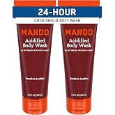 Mando Body Wash - SLS and Paraben Free, Skin Safe - 8.5 oz, 2pk - Bourbon | pH optimized &amp; acidified. Cleanses &amp; removes odor better than soap. Paraben Free, SLS Free, Skin Safe with 24 Hour Control