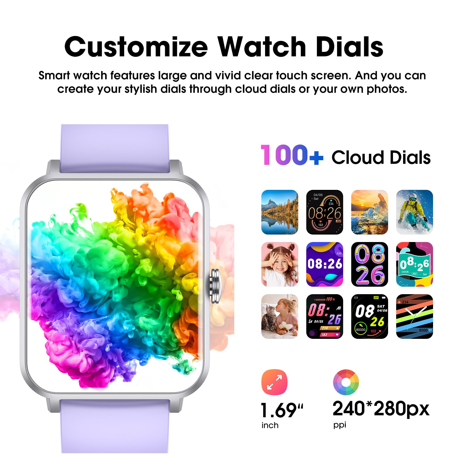 LIVIKEY Smart Watch (Answer/Make Call) for Women Men, Fitness Tracker with Heart Rate, Blood Oxygen, Sleep Tracker, IP68 Waterproof Fitness Watch Step Calorie Counter Pedometer Compatible iPhone & Android