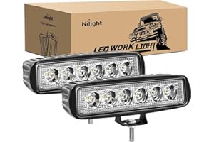 Nilight Led Light Bar 2PCS 18w Spot Driving Fog Light Led Pods Off Road Lights Boat Lights Driving Lights Led Work Light SUV Lamp
