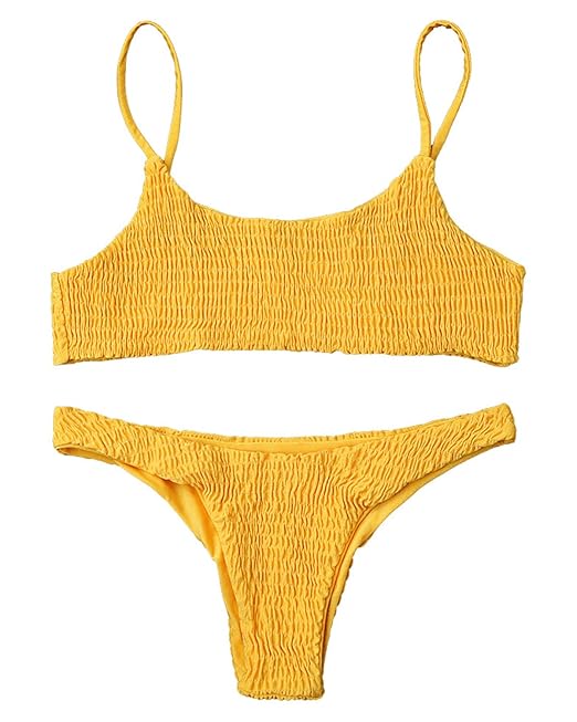 ZAFUL Damen Cami Smocked Bikini-Sets mit Spaghetti-Träger Bikinis Set
