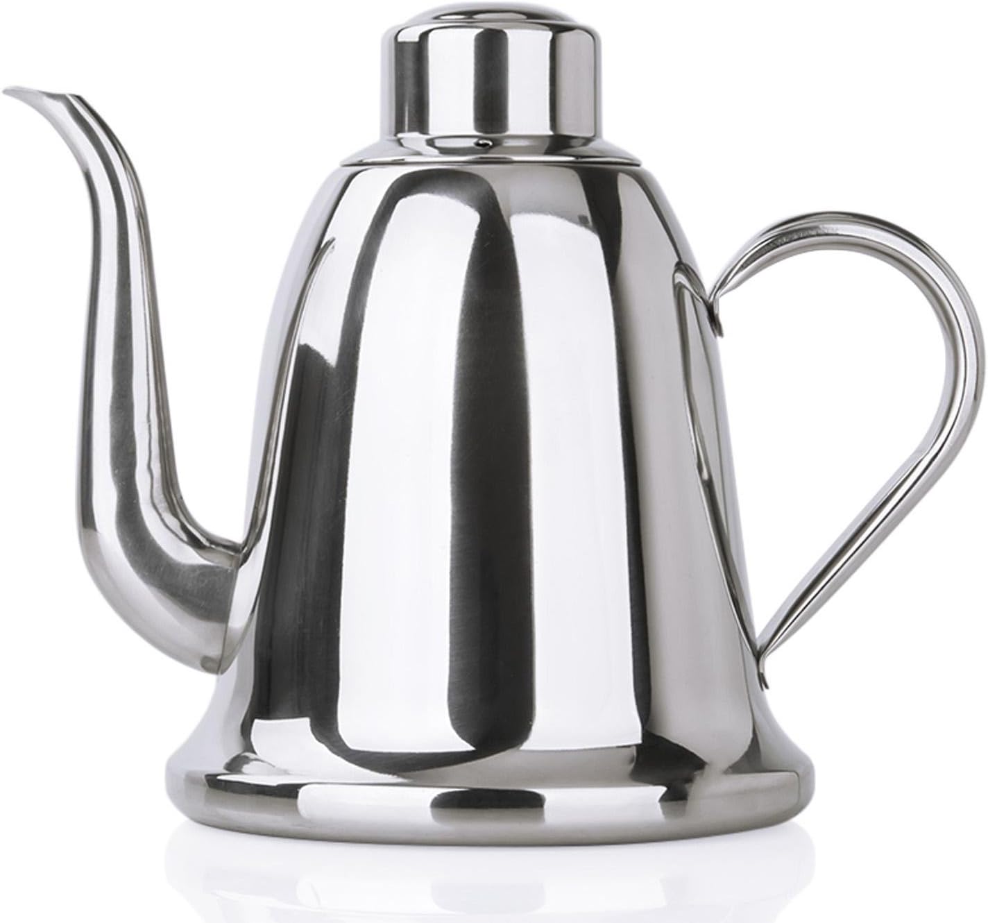 HAIZI Stainless steel oil pot leakproof oil belt strainer soy sauce Bottled oil tank home vinegar pot seasoning Kettle kitchenware 1.3L