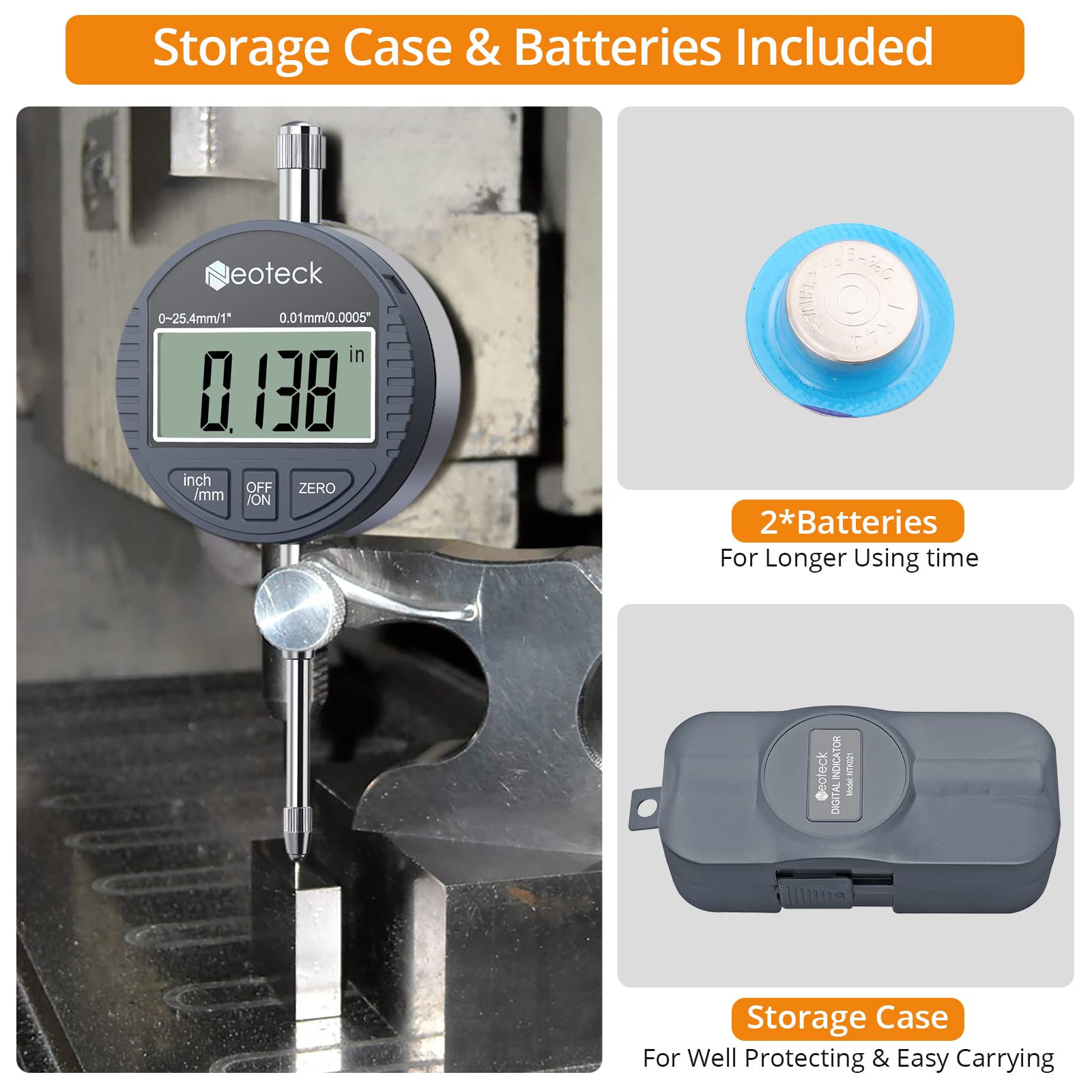 Neoteck DTI Electronic Digital Dial Indicator 1''/25.4mm Digital