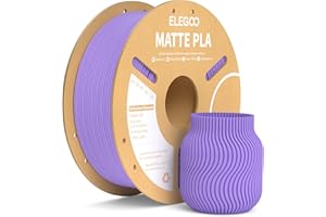 ELEGOO Filamento PLA MATE 1,75 mm 1KG Morado Lavanda, Filamento para Impresora 3D, Precisión Dimensional +/- 0,02 mm, Carrete Filamento 3D, para Mayoría Impresoras 3D