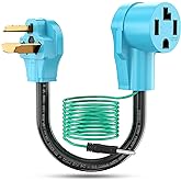 CircleCord Dryer Adapter 4 Prong to 3 Prong, 4P Newer Dryer to 3P Older House, Dryer Convert Cord NEMA 10-30P Plug to 14-30R Receptacle, 220V 30 Amp 10 AWG STW Blue with Safety Ground Wire, ETL Listed