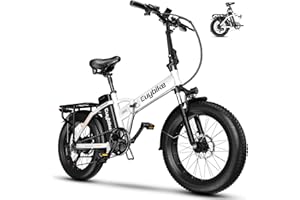 Kebiko 1000W Folding Electric Bike,48V 20AH Removable Battery E Bike,30+MPH,80 Miles Max Range Electric Bike for Adults,20" Fat Tire Foldable ebike,Adult Electric Bicycle for Commute Beach Snow