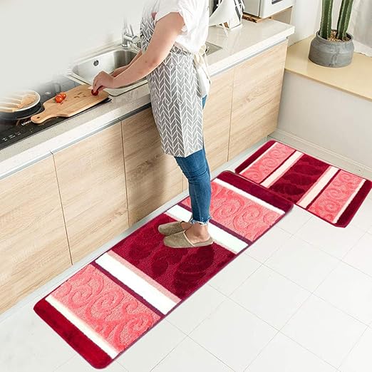Amazon Com Hebe Kitchen Rug Set 2 Pieces Non Slip Machine