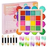 MKNZOME Nail Pigment Powder Palette, 16 Colors