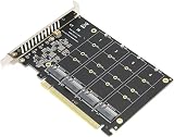 Fdit Quad M.2 NVME SSD PCI-E 4.0 X16 Adapter 4x32Gbps Raid Card LED PH44 view 8