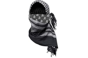 M MCGUIRE GEAR Shemagh Tactical Scarf, Middle Eastern Desert Hood, Bandana, Keffiyeh, Military Style, 100% Cotton, 42" x 42"