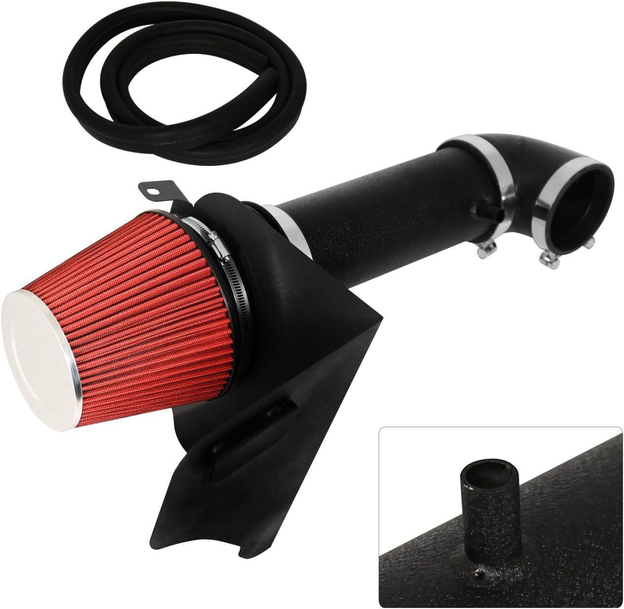 AJP Distributors For Magnum Charger Challenger 300C 5.7L 6.1L V8 High Flow Induction Air Intake System + Heat Shield Black Piping Kit