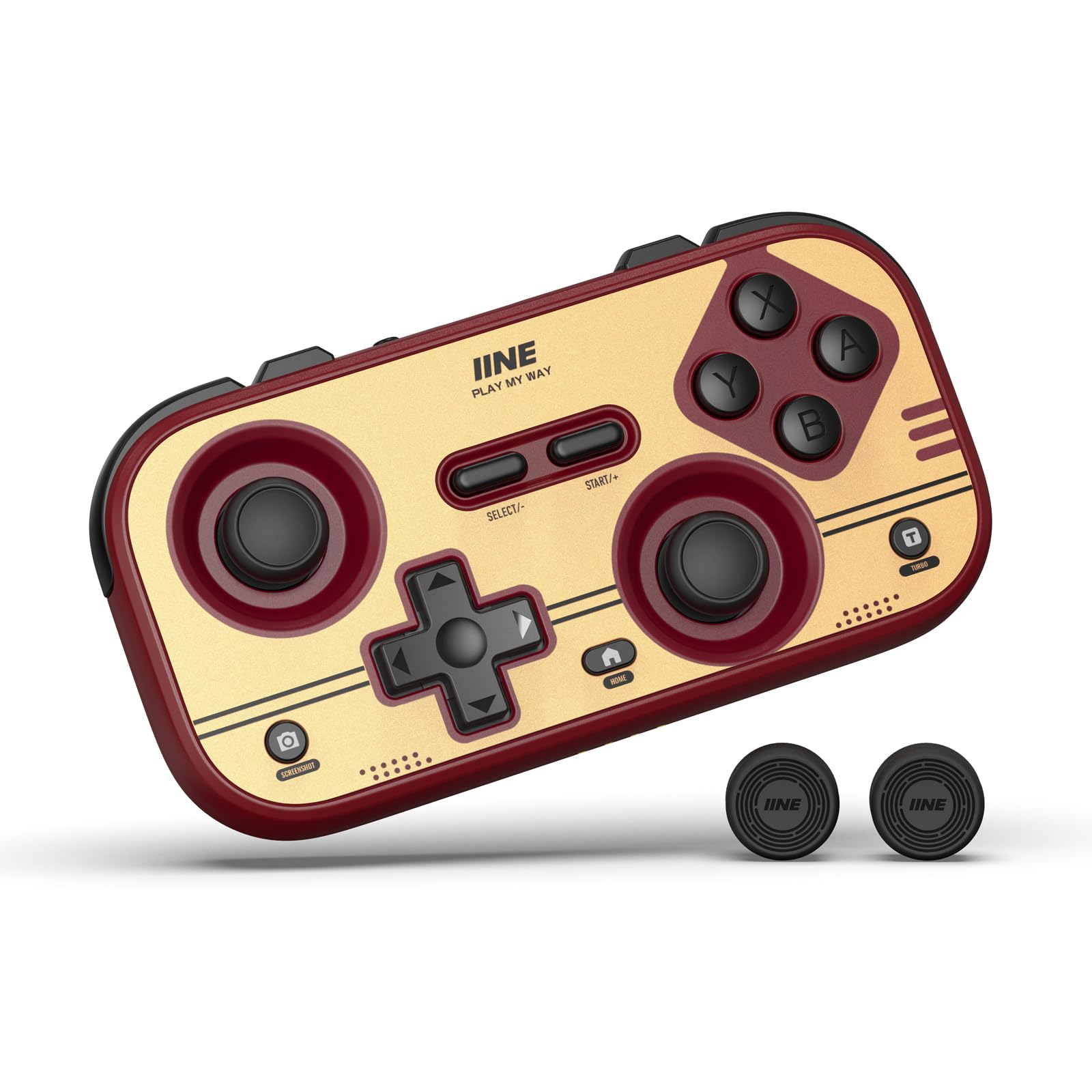 IINE Retro Pocket Game Controller, Wireless Gamepad for Switch/Steam Deck/PC/iOS/Android | Mini Portable Controller with Hall Joystick, 1000Hz Response Rate, Customizable Buttons, 600mAh Battery