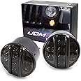 iJDMTOY (2 Smoked Lens LED Front Turn Signal Lamp Assembly Compatible with Jeep 2007-17 Wrangler (White LED Vertical Bars for