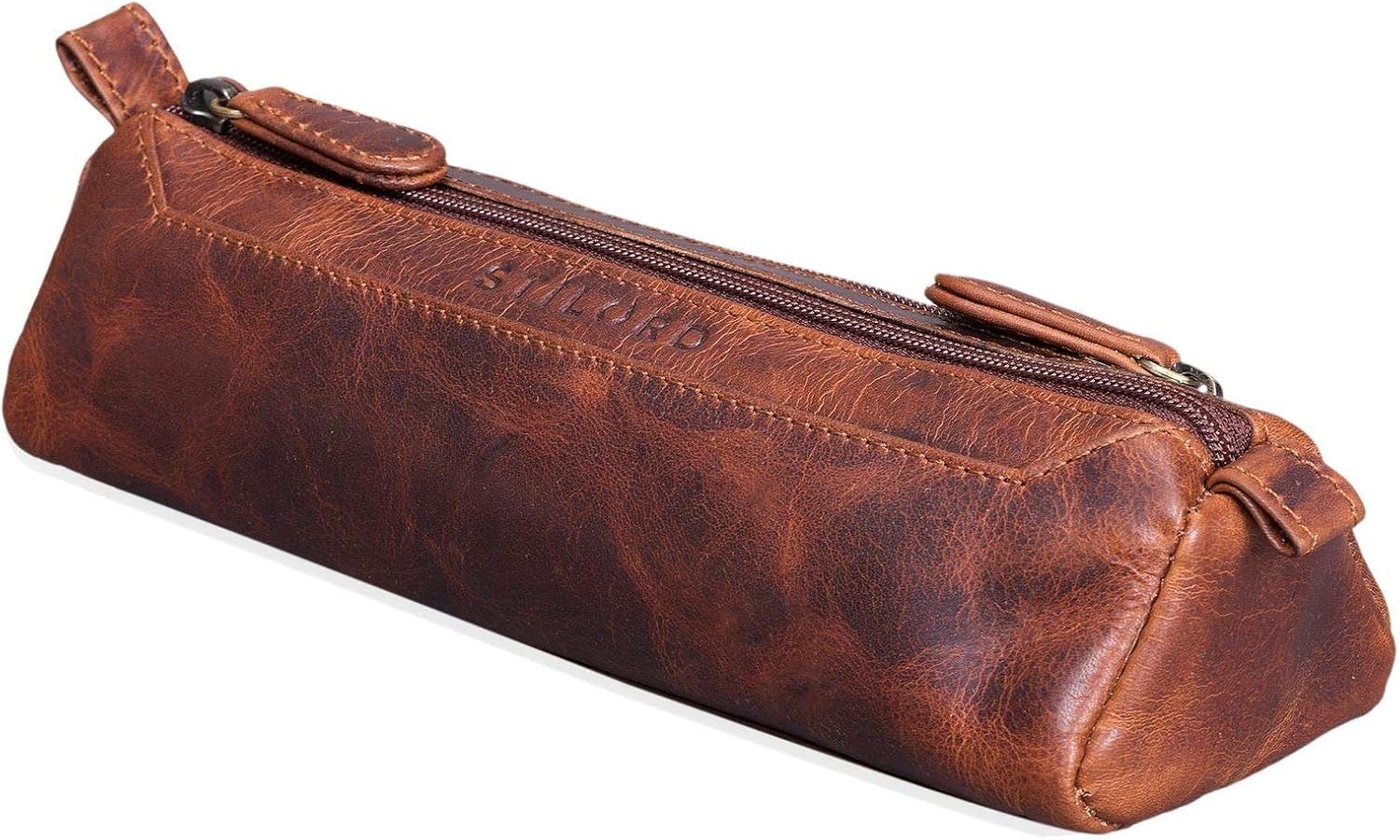 "Jim" Leather Pencil Case Vintage, Kara - Cognac - Image 4