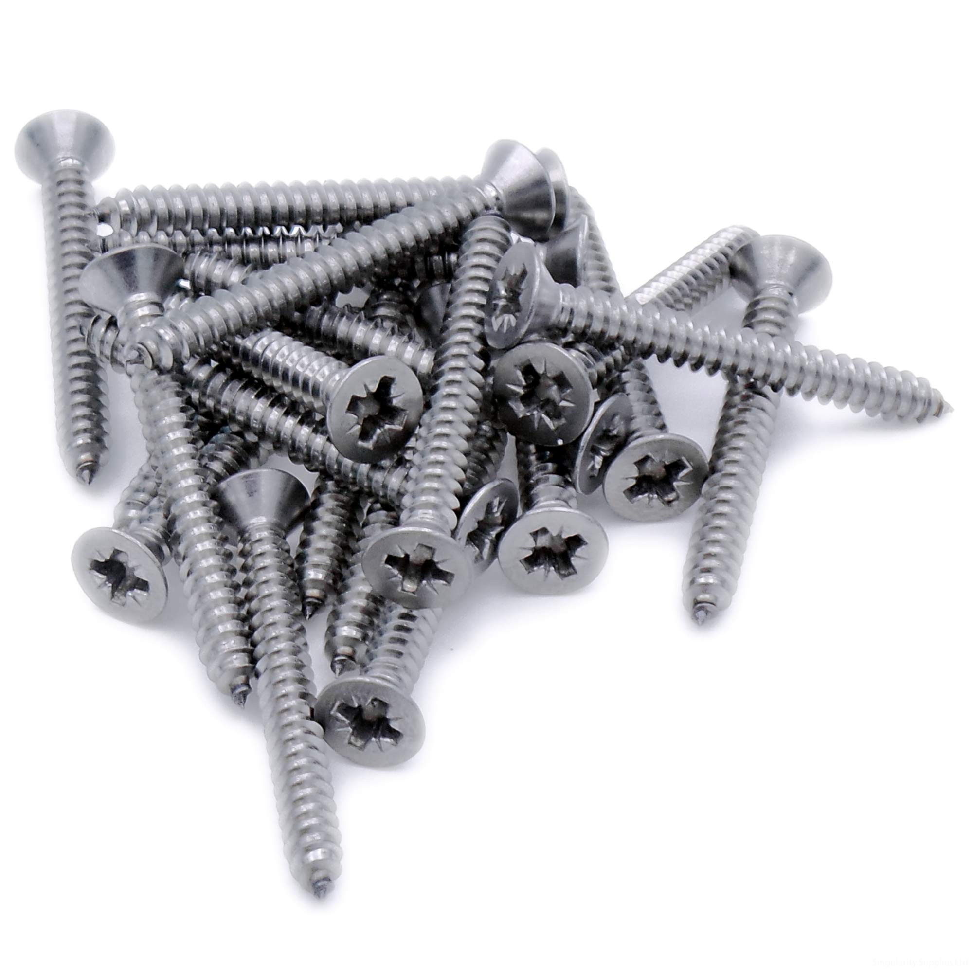 No.10 x 0.5 (4.8mm x 13mm) Pozi Countersunk Self-Tapping Screw - Stainless Steel (A2) (Pack of 20)