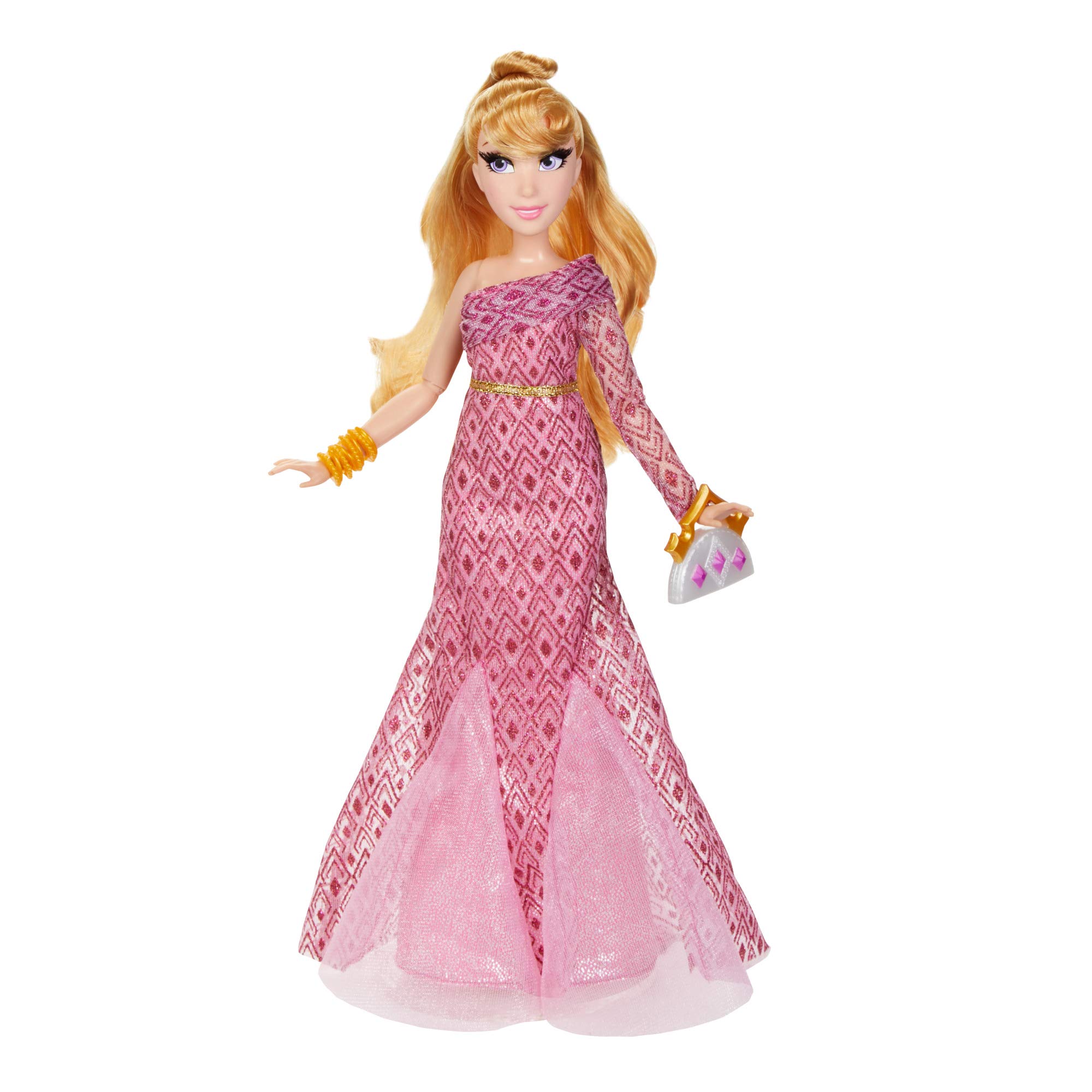 Disney Princess Style Series Aurora Fashion Doll, Contemporary Style Dress with Earrings, Purse and Shoes, Toy for Girls 6 and Up