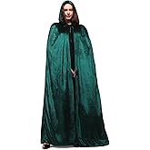 Wizland Unisex Velvet Robe Cloak With Hood Halloween Wizard Long Robe Vampire,Mothers Day Gifts for Wife