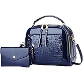 Tigpoy 2pcs Women Handbags and Purses, Top Handle Bags with Zippe Leather Tote Satchel Shoulder Carry Purse tote Handbags