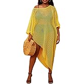 Duuey Women Plus Size Swimsuit Cover Up - Bathing Suit Bikini Crochet Swim Cover Up Plus Size Swim Beach Dress
