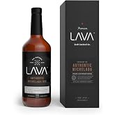 LAVA Premium Authentic Michelada Mix Craft Cocktail Mixer, Made with Real Tomatoes, Ancho Chile Peppers, Tamarind, No Junk Ingredients, Vegan, 1-Liter (33.8oz) Glass Bottle, Ready to Use