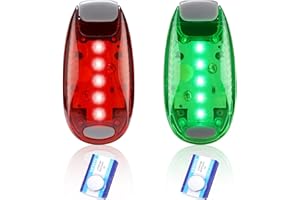 Amzonly Battery Operated Navigation Lights for Boats Kayak, 3 Types Flashing Mode, Easy Clip-On Kit for Night Kayak, Boat Bow, Stern, Paddles, Pontoon, Yacht, Dinghy Boat, Red Green…