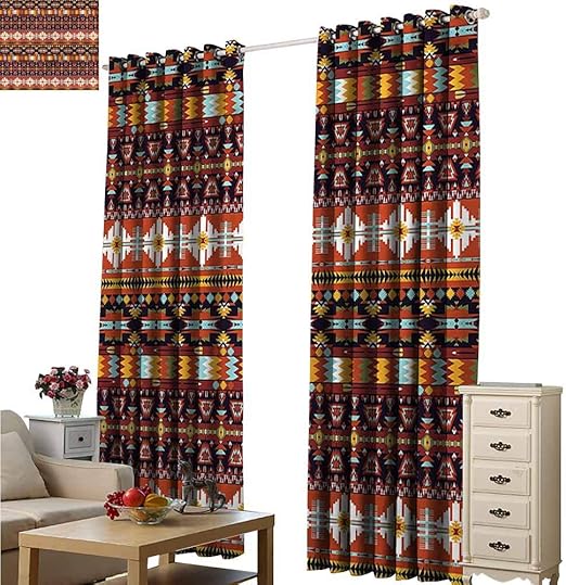 Amazon Com Fakgod Grommet Window Curtains Aztec Rich Motifs In