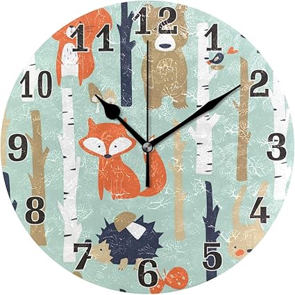 Horloge Murale Humoristique Vintage En Acrylique Avec Motif Ourson En Herisson Silencieux Sans Tic Tac Pour Enfants Filles Enfants Chambre A Coucher Salon Ecole Decoration De La Maison Amazon Fr Cuisine