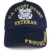 US Coast Guard Veteran Embroidered Structured Cotton Twill Baseball Cap