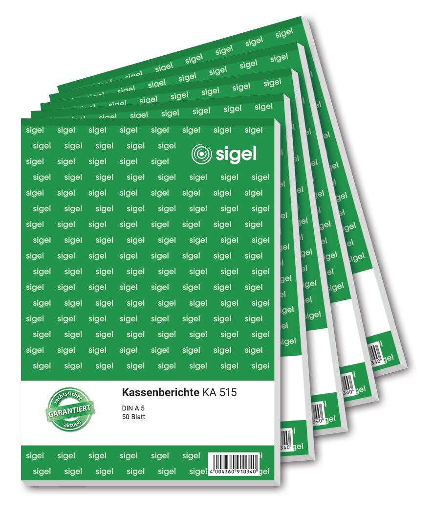 Sigel KA515 Cash Report A5 – 50 Sheets 5 piece