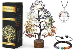 NARIBABU Seven Chakra Tree of Life - Crystal Tree for Postive Energy - Feng Shui Energy Crystals - Birthday Gifts for Women - Housewarming Gift for Women
