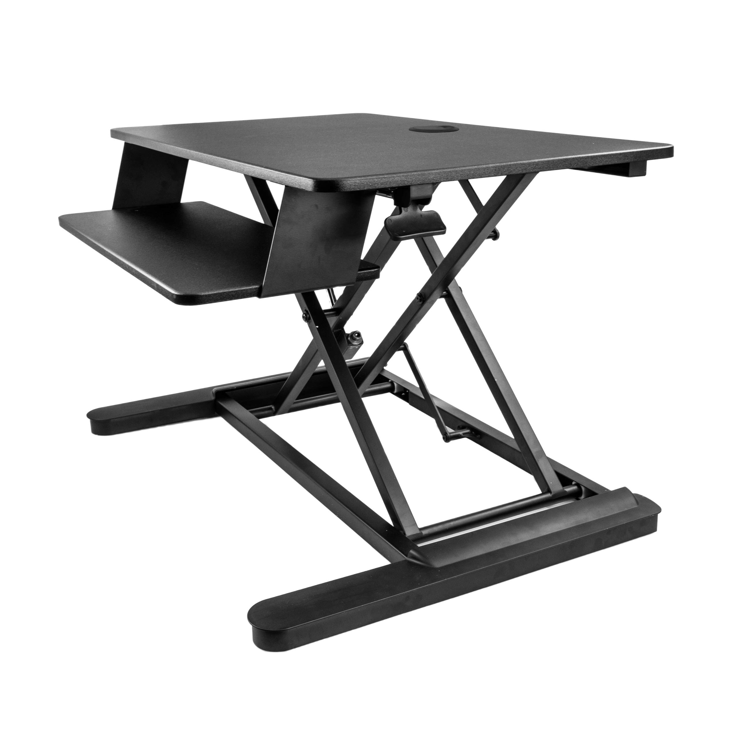 StarTech.com Sit Stand Desk Converter with Keyboard Tray - Large 35” x 21" Surface - Height Adjustable Ergonomic Desktop/Tabletop Standing Workstation - Holds 2 Monitors - Pre-Assembled (ARMSTSLG)