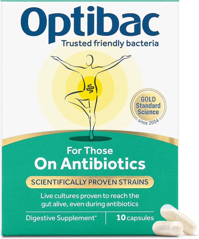 OptiBac Probiotics For Those On Antibiotics - Vegan Digestive Capsule 4.5B CFU