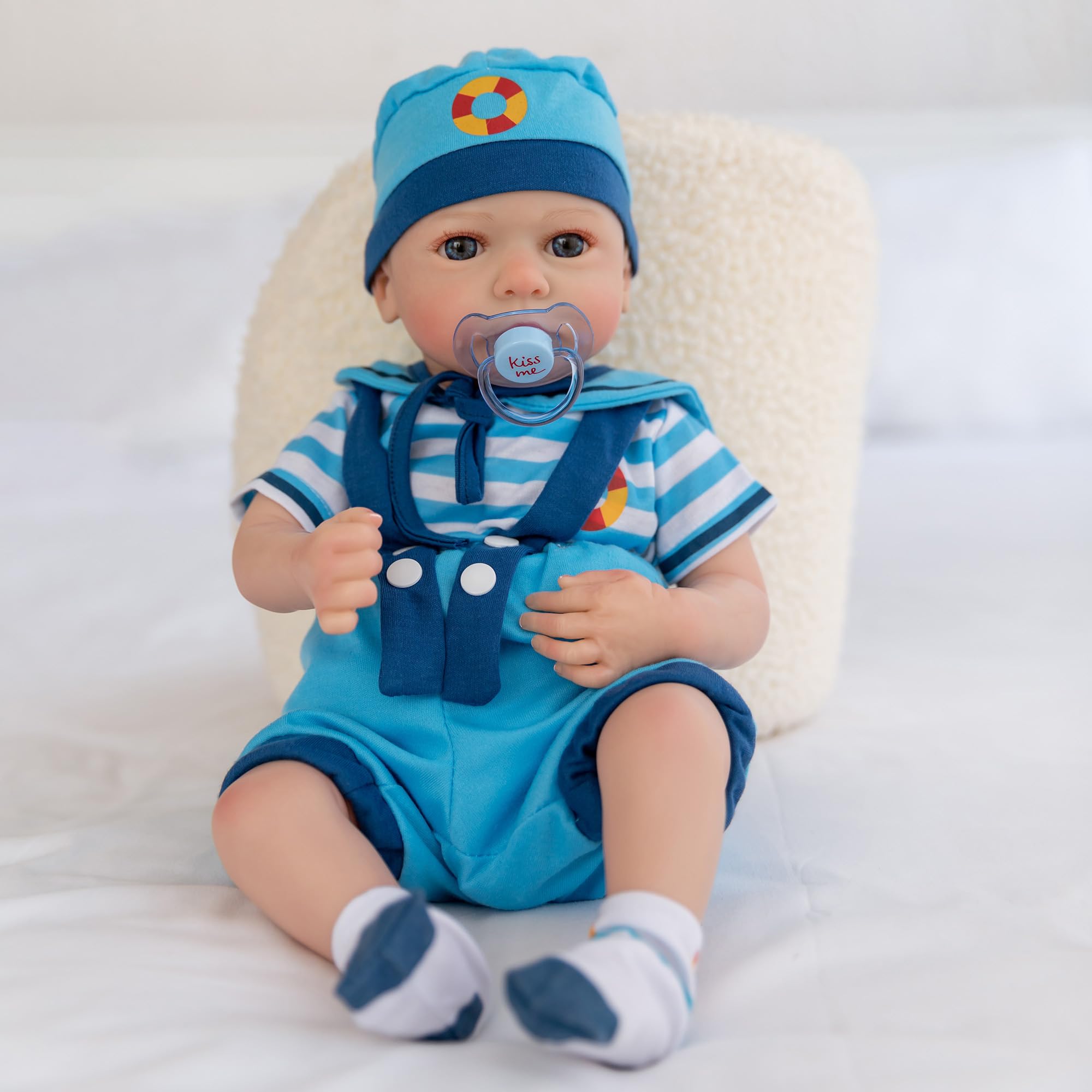 JUYOUYI Reborn Baby Dolls RB-Ava,18 Inch Realistic Baby Doll Girl lithe Cloth Body with Hair in Gift Box, Realistic Newborn Babies Vinyl for Girls 3 Years + — image 1