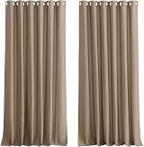 PONY DANCE Blackout Mocha Curtains 2 Panels 90x90 In Grid Eyelet view 9