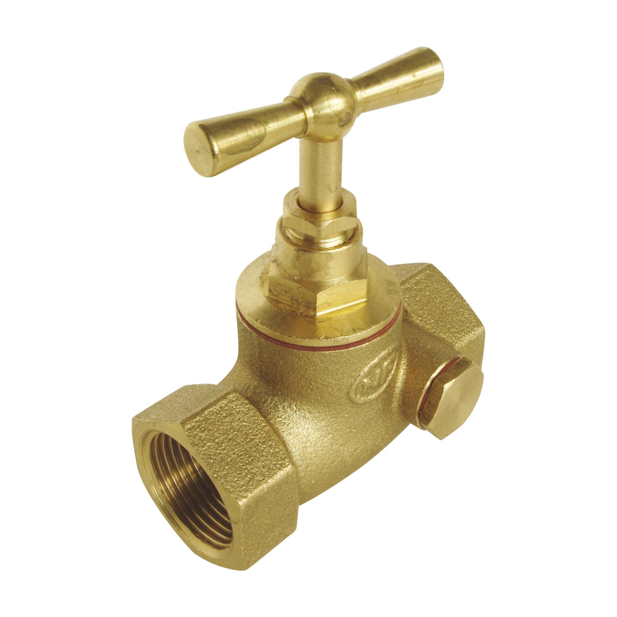 SOMATHERM FOR YOU - FF15/21 Double Bleed Stop Valve - Stem Head - Raw Brass