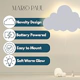 Marco Paul Interiors White Wooden Cloud LED Night Light Battery Powered view 4