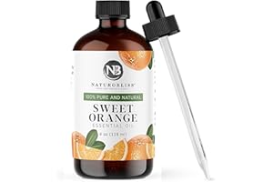 NaturoBliss 100% Pure & Natural Sweet Orange Essential Oil Therapeutic Grade Premium Quality Oil with Glass Dropper - Huge 4 fl. Oz - Perfect for Aromatherapy and Relaxation