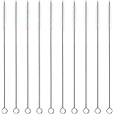 Straw Cleaner Brush, Extra Long Nylon Bristles and Stainless Steel Handle Cleaning Brushes for Washing Glass Silicone Metal Straws Tea Pot Spout Bottle 10 ihch X 2/5 inch Set of 10