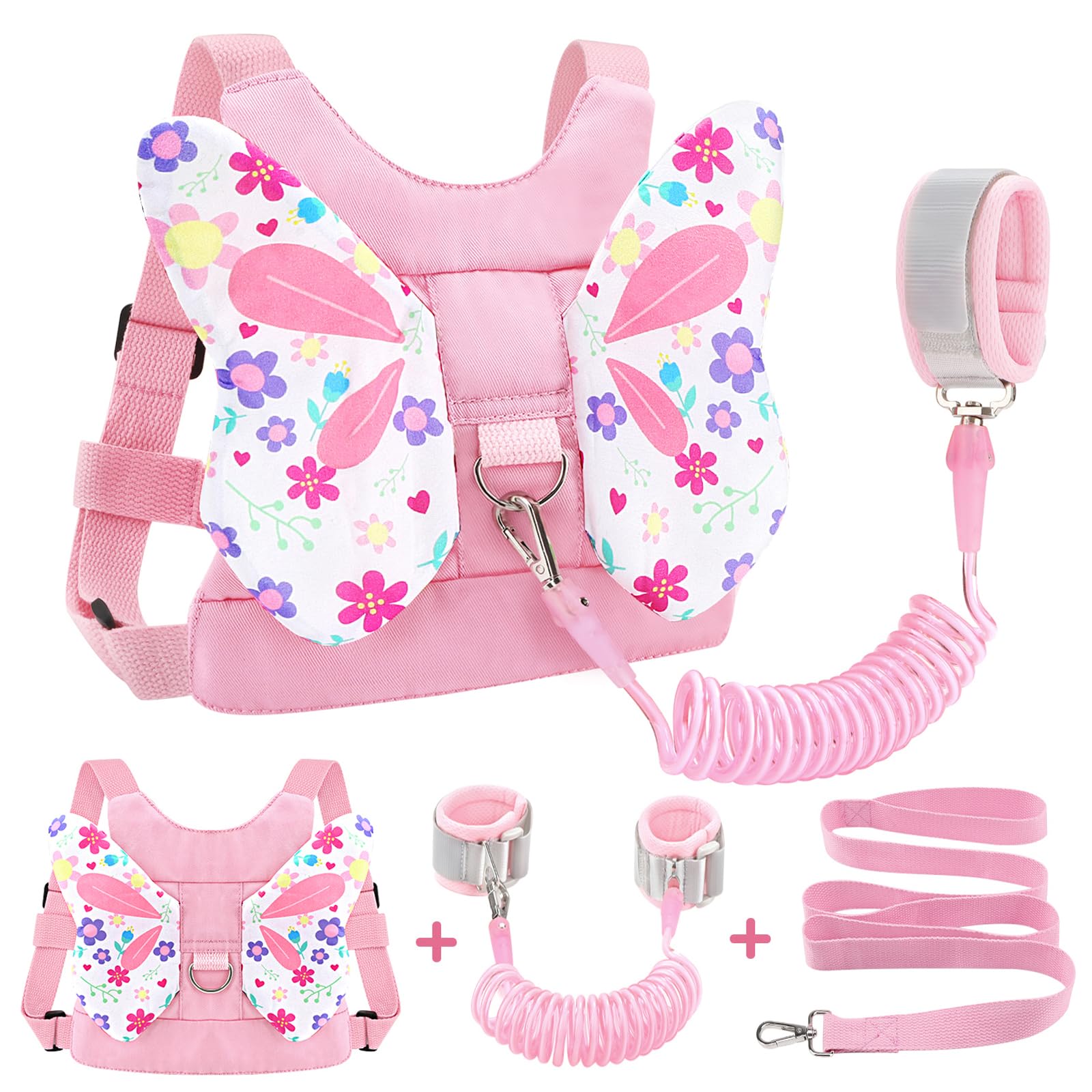 Photo 1 of Accmor Toddler Harness Leash, Cute Butterfly Kids Leash + Anti Lost Wrist Link for Outdoor Travel, Adorable Child Walking Harness Wristband Assistant Strap Belt Keep Kids Close for Baby Boys Girls