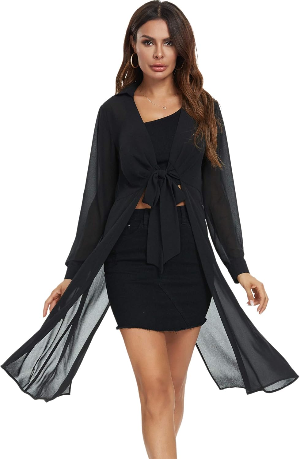 Women's long sheer duster Clearance
